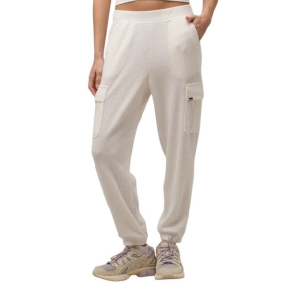 New! Bench Waffle Cargo Lounge Pants 2 Pack Women's XXL Cream Brown Casual - Picture 2 of 12